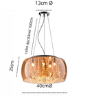 LUSTRE PENDENTE SOHO MILAO AMBAR 40CM CABO 1M + LÂMPADAS 