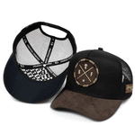 Boné Trucker Sf Simprão Farm Preto com Marrom