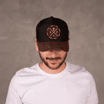 Boné Trucker Sf Simprão Farm Preto com Marrom