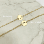 Pulseira Medalha P Fixa Personalizada Folheado em Ouro 18k