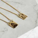 Colar Escapulário Personalizado P Folheado em Ouro 18k