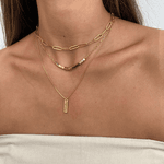 Colar Plaquinha Personalizada P Folheado em Ouro 18k