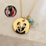 Colar Medalha M + P Personalizada Folheado em Ouro 18k