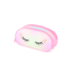 Estojo Escolar Triplo Infantil Tie-Dye Rosa Cílios Unicórnio Up4you - Luxcel