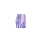 Estojo Escolar Triplo Infantil Tie-Dye Lilás Cílios Unicórnio Up4you - Luxcel