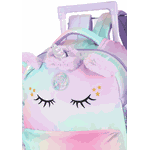 Mochila de Rodas e Costas Infantil Unicórnio Com Asas Violeta Up4you - Luxcel