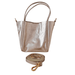 bolsa em couro ouro