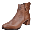 Bota bico quadrado couro whisky