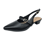 chanel bico fino em couro preto