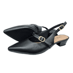 chanel bico fino em couro preto