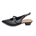 chanel bico fino em couro preto