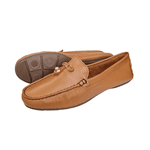 mocassim drive couro caramelo