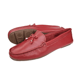 mocassim drive couro vermelho