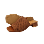 sandália tamanco caramelo