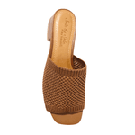 sandália tamanco caramelo