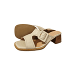 sandália tamanco couro off white