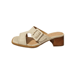 sandália tamanco couro off white