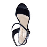 sandália couro preto