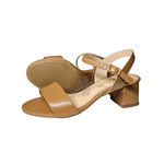 sandália couro camel