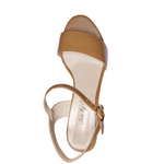 sandália couro camel