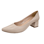 scarpin bico fino couro nude