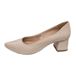 scarpin bico fino couro nude