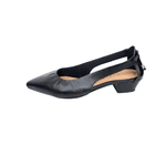 scarpin bico fino couro preto