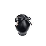 scarpin bico fino couro preto