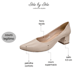 scarpin bico fino couro nude