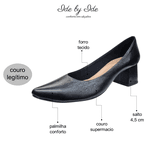 scarpin bico fino couro preto