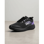 Tênis Esporte Corrida Leve Feminino Preto Com Lilás Gym Academia Macio Roxo