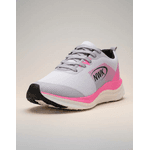 Tênis Esporte Corrida Leve Feminino Cinza Com Rosa Gym Academia Macio 