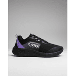 Tênis Esporte Corrida Leve Feminino Preto Com Lilás Gym Academia Macio Roxo