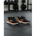 Tênis Esporte Corrida Leve Feminino Preto Com Laranja Gym Academia Macio 