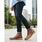 Sapato Masculino Oxford Esporte Fino Bota Couro Legitimo Castanho