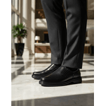 Sapato Masculino Confort Gel em Couro Preto Ortopédico Palmilha Anatômica em Gel Macio