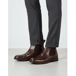 Bota Masculina Chelsea Forrada em Couro Confortável - Marrom