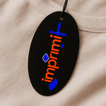 TAG ROUPA OVAL PERSONALIZADO FRENTE/VERSO