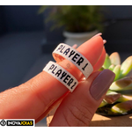 Par de Alianças Gamer de Namoro em Prata 950 - ML04 Diamantada (player)