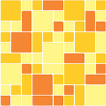 Pastilhas Resinadas - Variada Mosaico Amarelo e Laranja