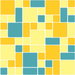 Pastilhas Resinadas - Variada Mosaico Azul e Amarelo