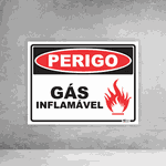 Placa de Sinalização - Perigo Gás Inflamável