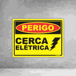 Placa de Sinalização - Perigo Cerca Elétrica