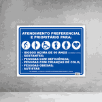 Placa de Sinalização - Atendimento Preferencial e Prioritário