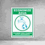 Placa de Sinalização - Economize Água 