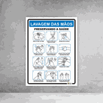 Placa de Sinalização - Lavagem das Mãos