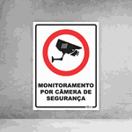 Placa de Sinalização - Monitoramento por Câmera de Segurança