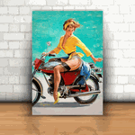 Placa Decorativa - Pin-up Motoqueira