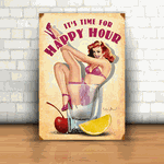 Placa Decorativa - Hora de Happy Hour