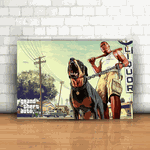 Placa Decorativa - GTA V - Franklin e Dog